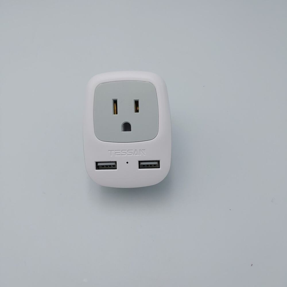 Tessan‎ Type C Travel Adapter with USB Port - TS-AP2U-EU-Gray